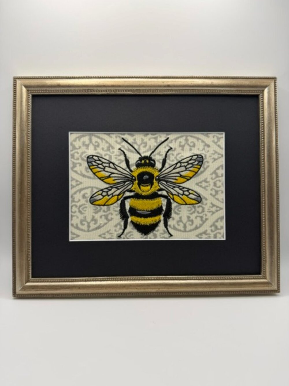 Homemade Bee Embroidery Art 8X10